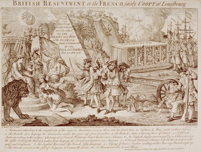 British Resentment or, the French Fairly Coopt at Louisbourg, published 25th September, 1755 by Louis Philippe after Boitard